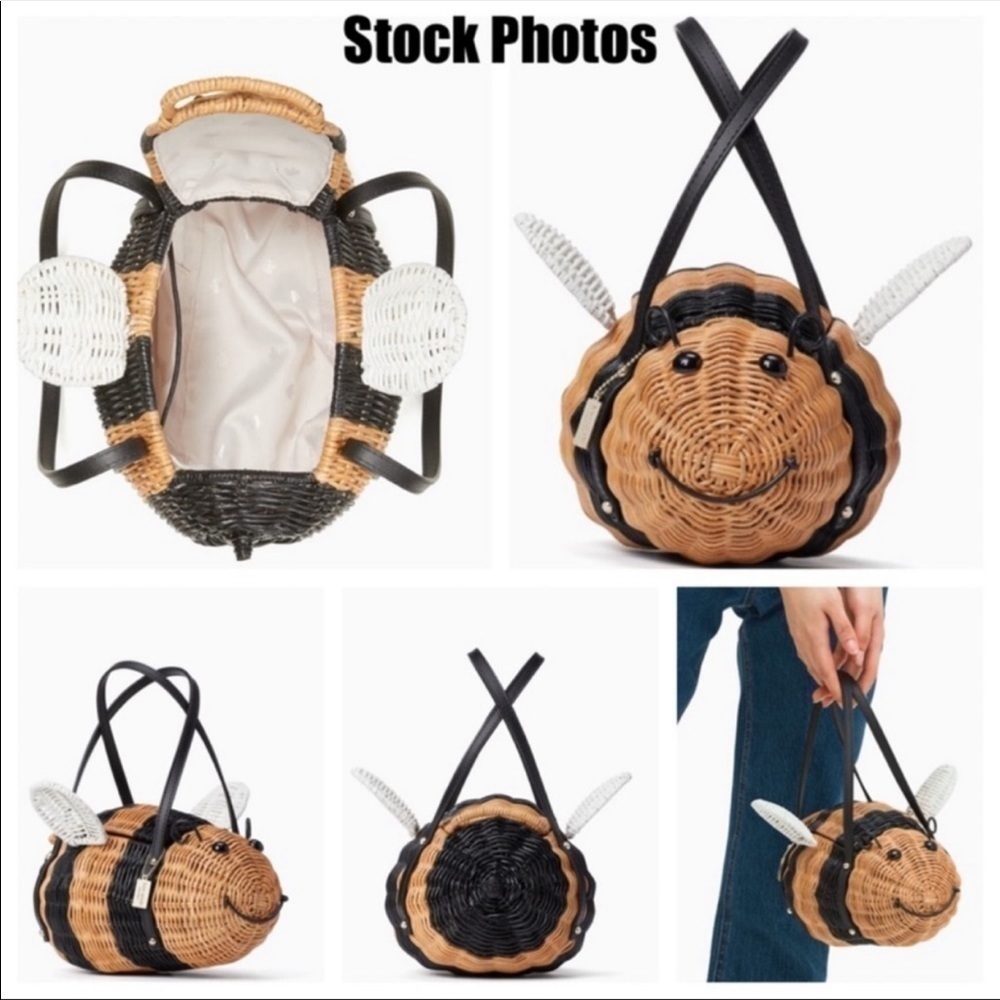 Kate Spade Bee 🐝 Novelty Wicker Bag Purse NWT - Picture 4 of 5